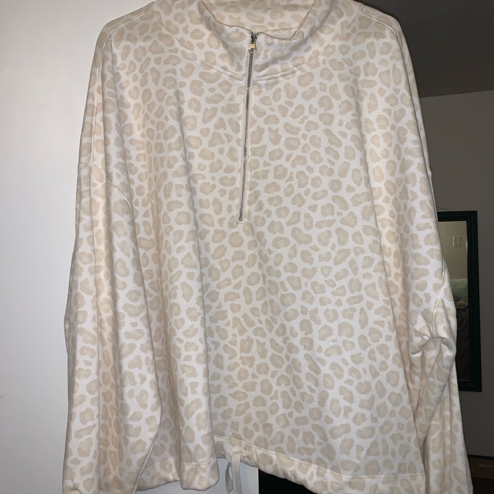 Never Worn Cream Leopard print sweatshirt